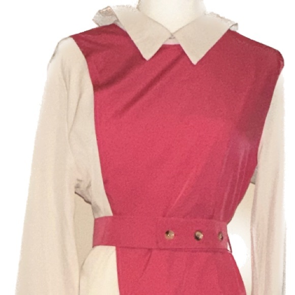 NWOT- SHEIN | XL (12) - Contrast Panel Asymmetrical Hem 2 In 1 Belted Blouse - Picture 4 of 11